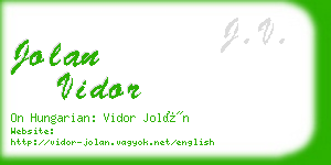 jolan vidor business card